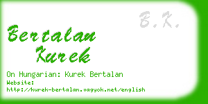 bertalan kurek business card